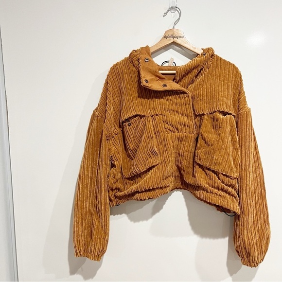 Free People FP MOVEMENT Bring The Heat Corded Corduroy Pullover Top Sweatshirt - Picture 11 of 12
